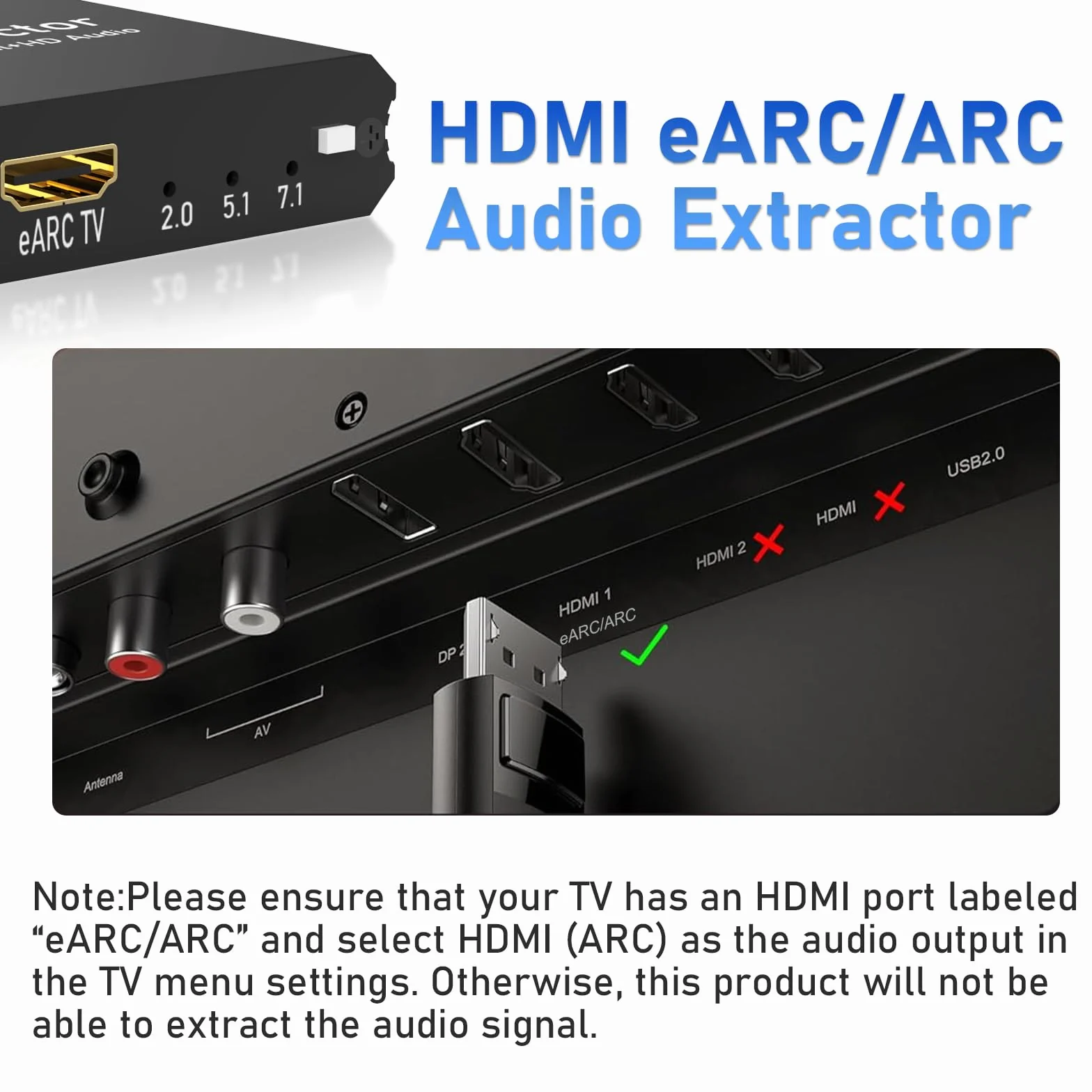 192 KHz eARC/ARC Extractor de audio convertidor de audio digital a analógico HDMI eARC/ARC+óptico a HDMI+L/R+estéreo de 3,5 mm para altavoces de barra de sonido HDTV amplificadores y auriculares