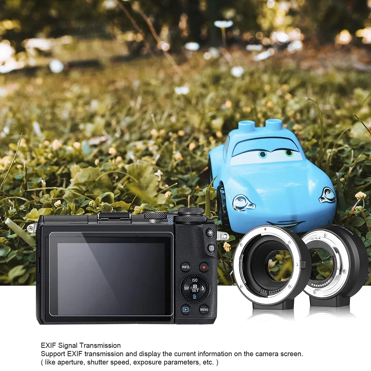 Meike Adaptador de lente MK-C-AF4 EF-EOS M Conversor de lente de enfoque automático para Canon EF/EF-S a Canon EOS-M cámaras sin espejo M1, M2, M3, M6II, M50, M100, M200