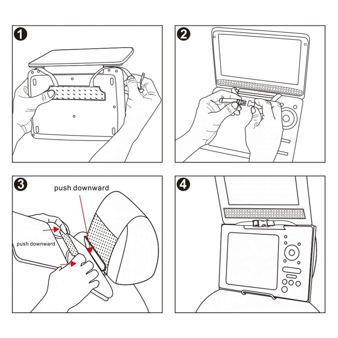 TFY - Soporte para reposacabezas de coche para reproductor de DVD portátil