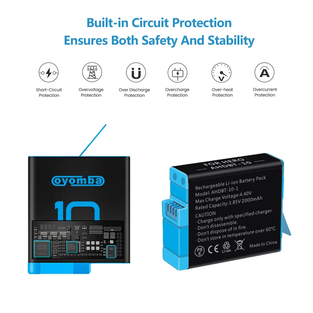 2000mAh - Batería Hero 10/9 de repuesto para GoPro Hero 9 Black, GoPro Hero 10 Black y cargador de almacenamiento cerrado de 3 canales (totalmente compatible con los accesorios oficiales GoPro