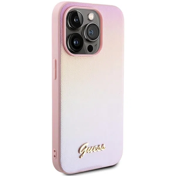 Guess GUHCP15LPSAIRSP Carcasa rígida para iPhone 15 Pro de 6,1 Pulgadas, Color Rosa