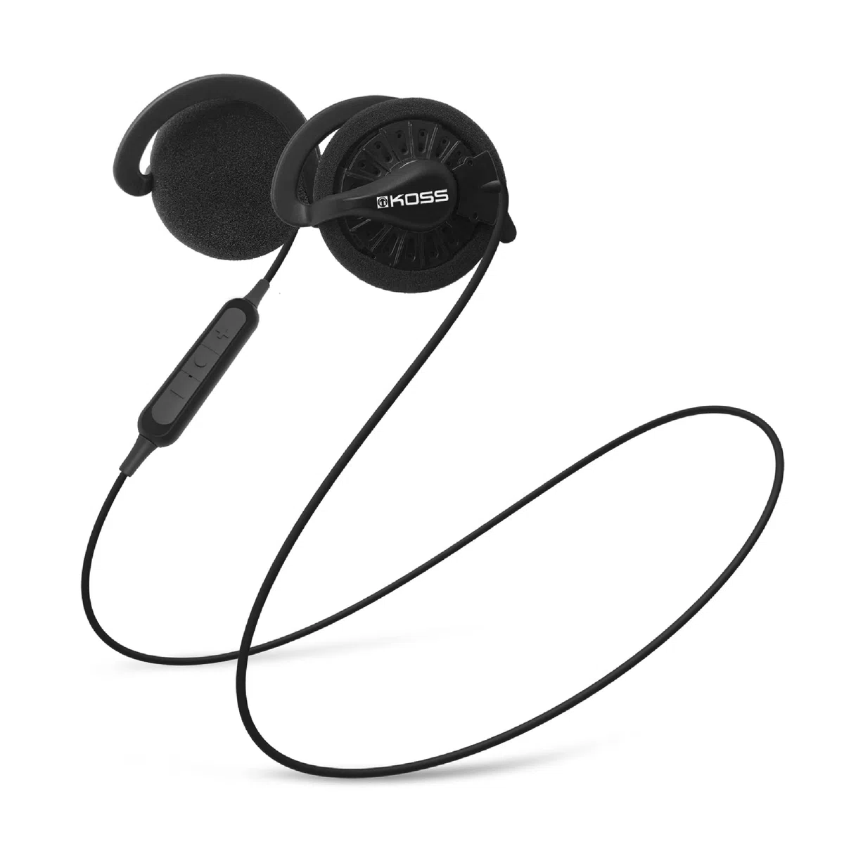 Koss KSC35 Wireless Auriculares Bluetooth On Ear Clip Inalámbrico, Cascos Deportivos con Micrófono Manos Libres en Línea con Control Remoto, Batería Recargable Autonomía 6 Horas, Negro