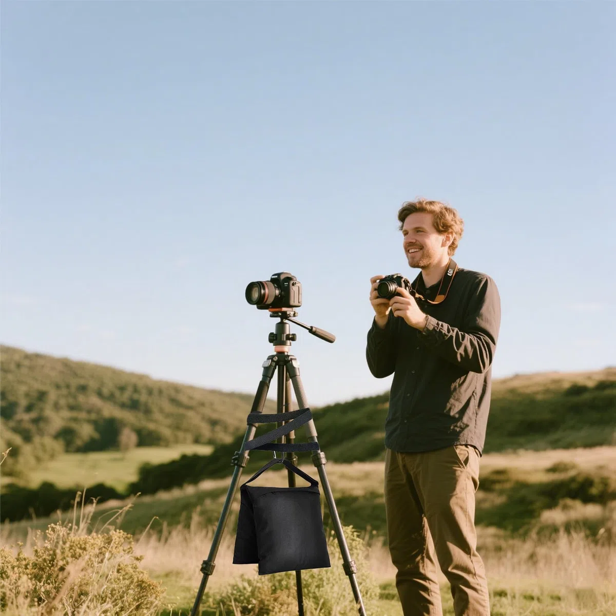 Lote de 4 bolsas de arena, 27 x 58,5 cm, lastre Oxford 600D con gancho y bolsa de plástico, para trípode de fotografía, estudio fotográfico, tienda, sombrilla