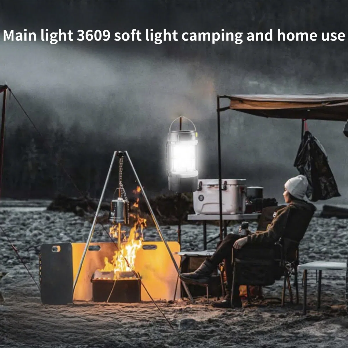 Linterna De Camping Recargable, Linterna Solar LED, Luz Tienda Campaña De Alta Luminosidad, 5 Modos, Carga USB, Lámpara SOS, Compatible Con Carga Teléfono Móvil, Para Cortes Luz, 16,7x8,7x8,7cm