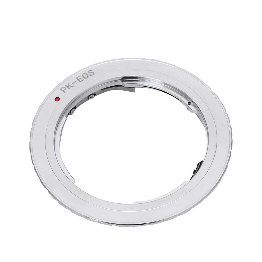 EBTOOLS Adaptador de Lente de Cámara PK-EOS con Contacto Eléctrico para Lente Pentax K para Cámaras Canon EOS, Accesorios para Lentes de Cámara