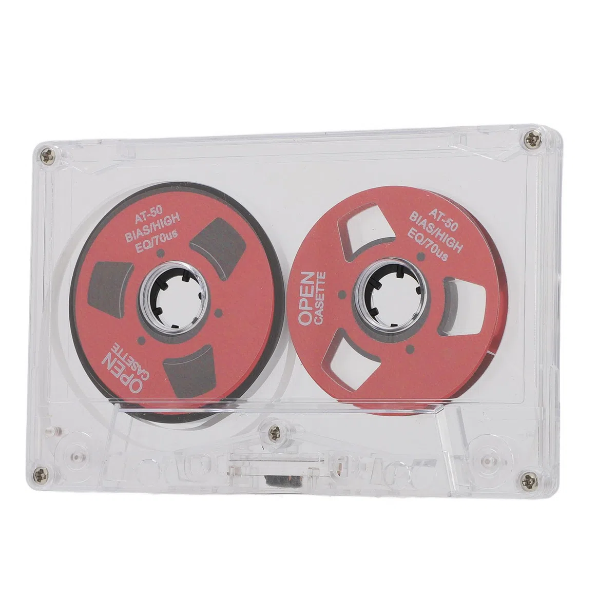 Cinta de Casete en de Carrete a Carrete, Cinta de Casete de Audio de Metal de Doble Cara con Caja Transparente, Tiempo de Grabación de 50 Minutos, Ideal para Grabación de