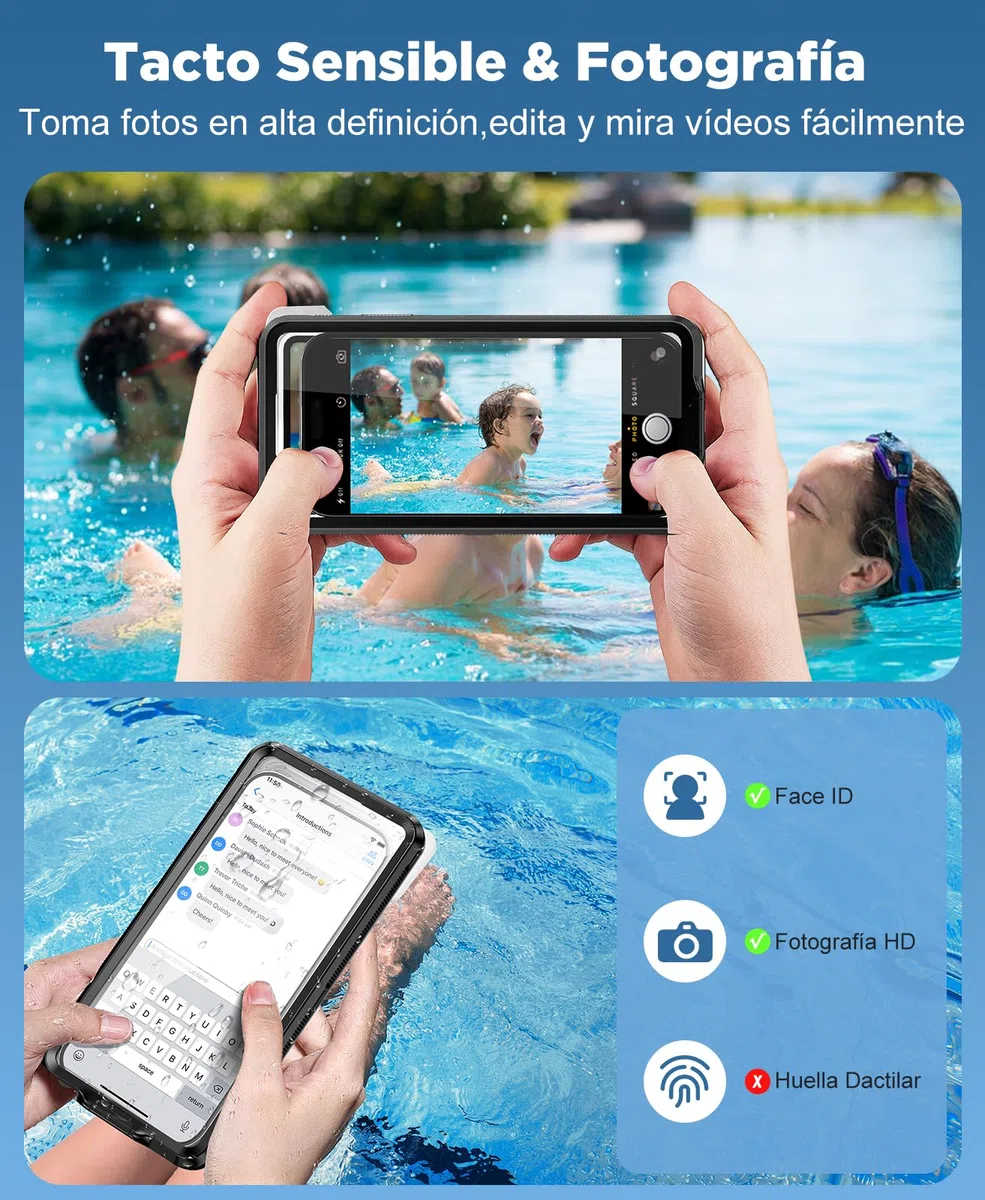 Beeasy Funda Impermeable Móvil Universal, Buceo Profesional IPX8 30M Subacuático Carcasa de Fotografía, Bolsa Acuatica Sumergible para iPhone Samsung Xiaomi Huawei, para Playa Submarinismo Surf