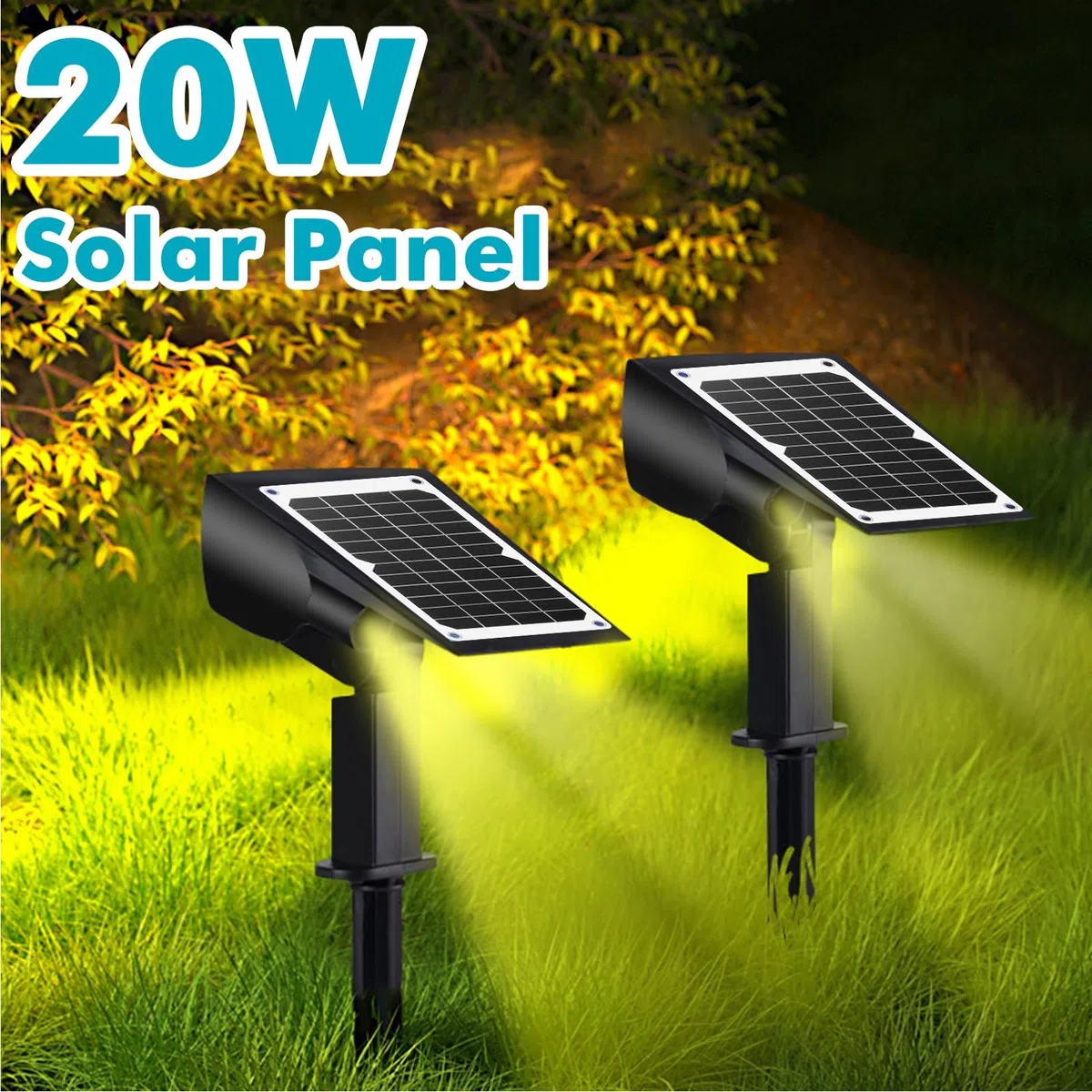 Jadeshay Panel Solar Portátil Kit,20W 12V Cargador Solar Movil Placa Solar Portatil para Luces de Jardín Viajes al Aire Libre Camper Teléfono con Conector de Cargador de Coche y Agujero de Instalación