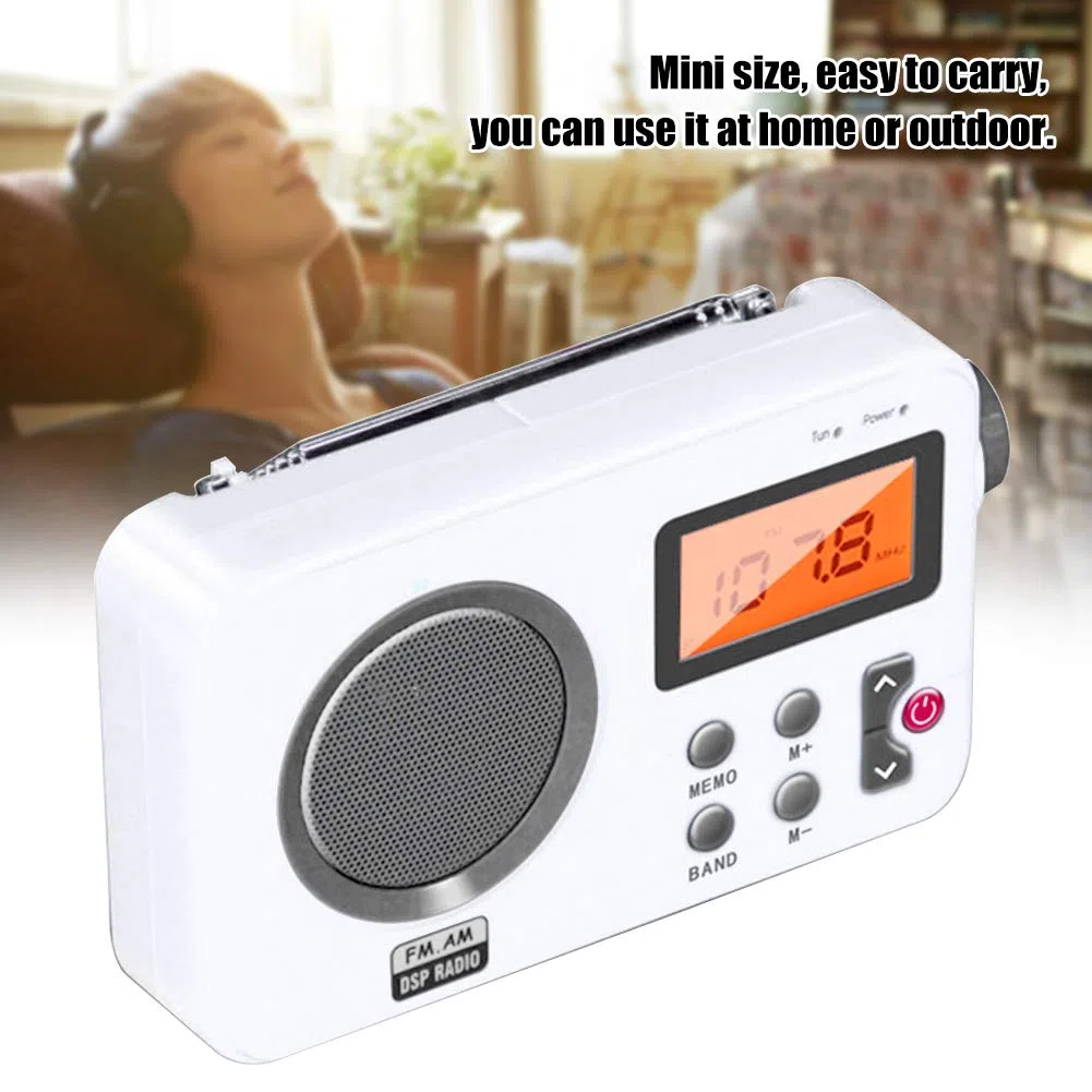 Altavoz de radio de ducha, radio FM/AM con pantalla LCD, radio estéreo portátil con puerto de auriculares para el hogar, playa, bañera de hidromasaje, baño, al aire libre