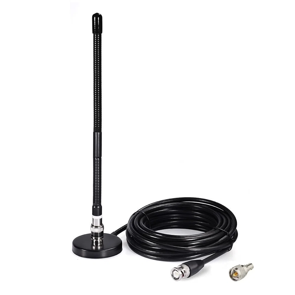 Bingfu Antena CB 27-MHz Antena de radio CB Soft Whip con base magnética de montaje BNC PL259 Compatible con Cobra Midland Uniden Maxon President Radio CB portátil Escáner de radio móvil