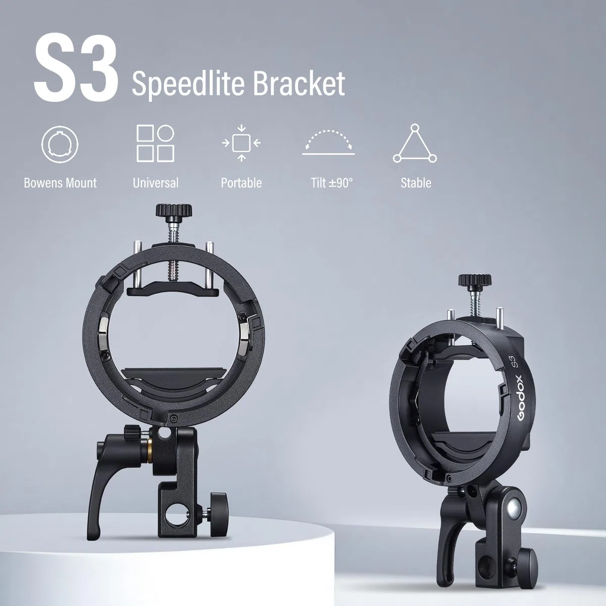 Godox S3 Speedlite soporte, tipo S soporte para flash