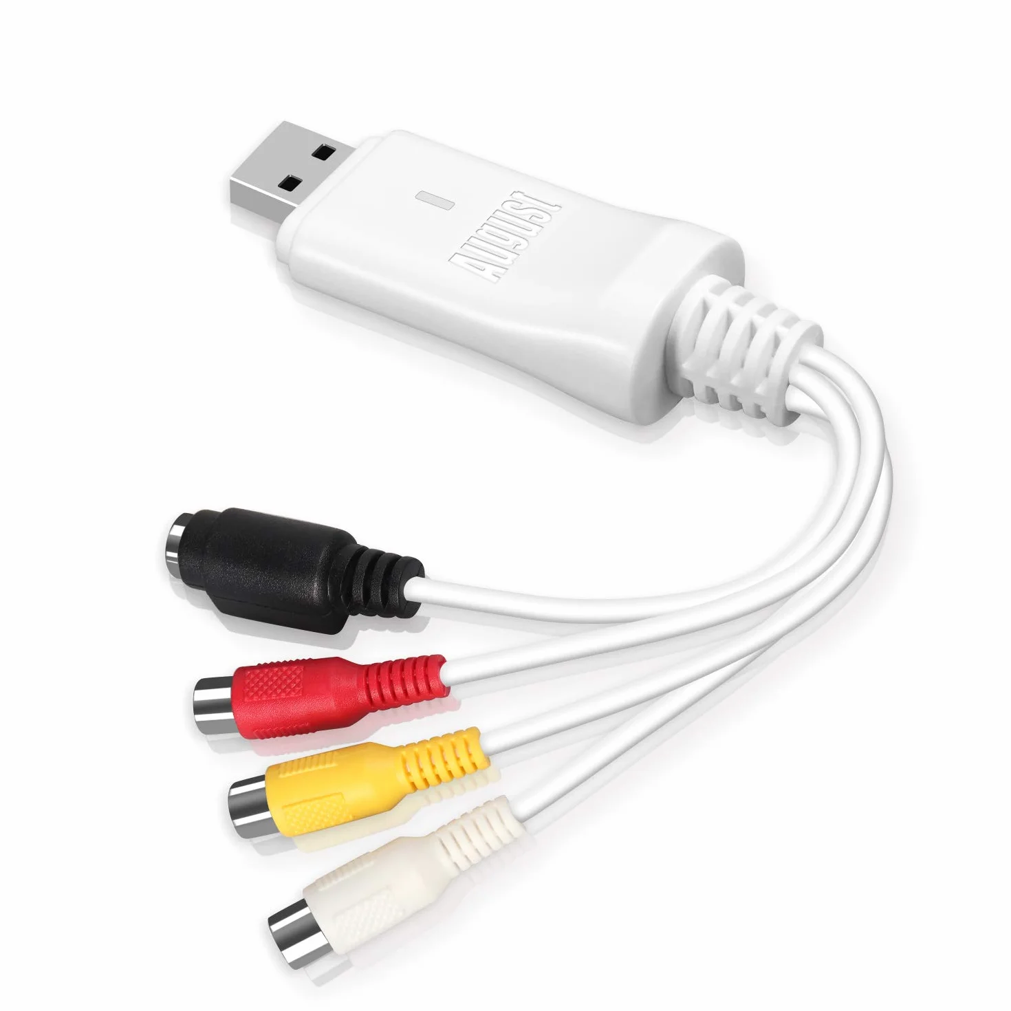 August VGB300 Tarjeta de Captura de vídeo, Grabador de Audio y Vídeo USB Convertidor Capturadora VHS DVD Digital a PC Windows y Mac Captura de Tarjeta USB Compatible con S-Video y Composite In