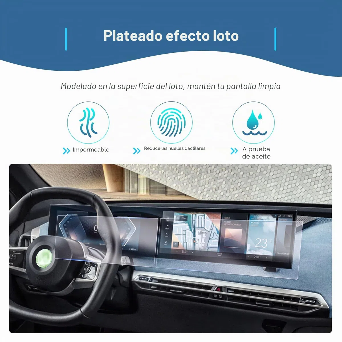 GAFAT [4 Piezas] Compatible con BMW i3 i4 i5 i7 iX X5 X6 X7 XM iDrive 8 2022 2023 2024 Protector de Pantalla, Nano Pantalla para 12,3" Navigation + 14,9" Cockpit, Antigolpes, 6H Antiarañazos