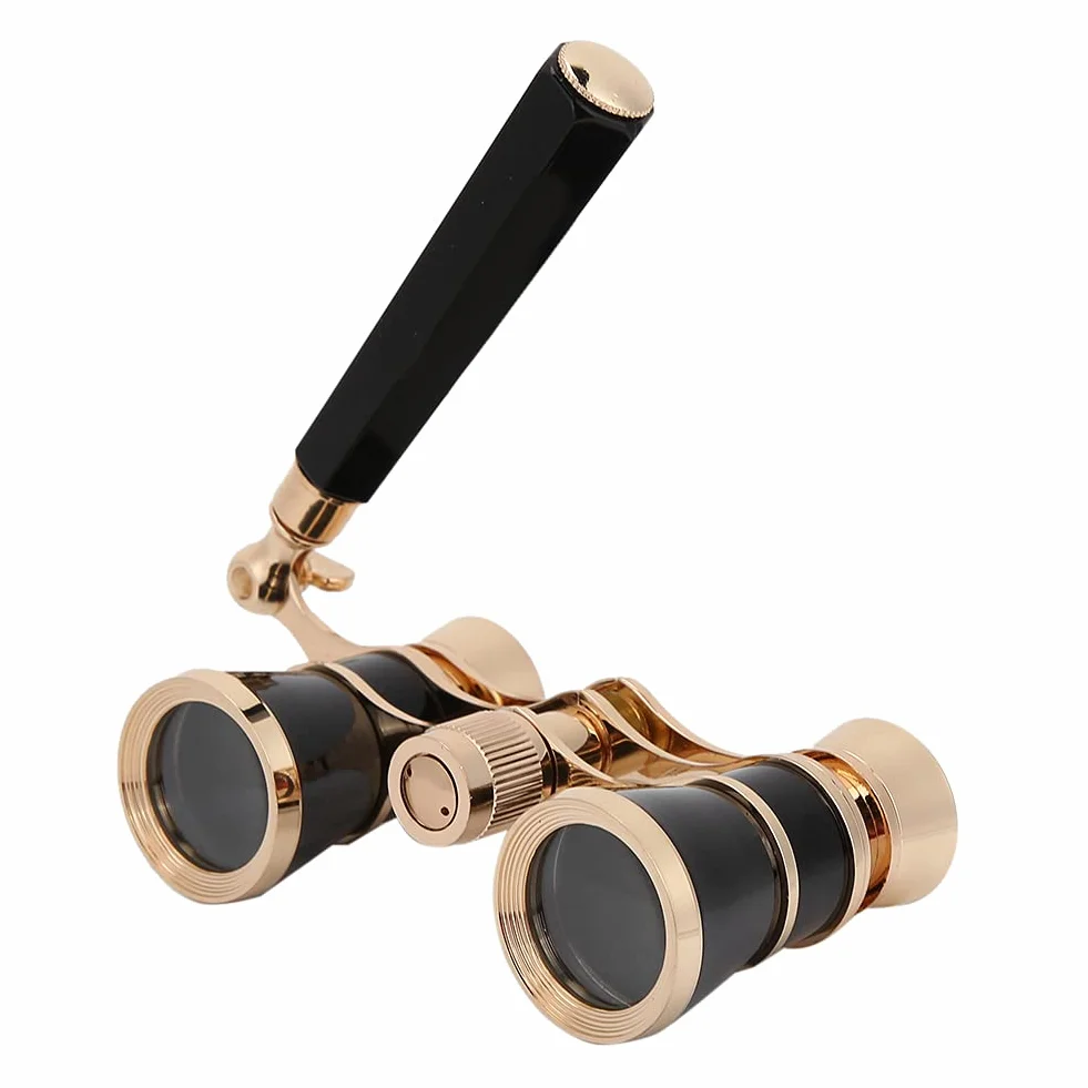 Acouto Telescopio Binocular de ópera 3X25 Teatro Portátil para Mujeres Niñas Blanco Ampliación para SP ópera Binocularteatro Binocularopera Telescopioteatro Telescopiobinocular (Black)