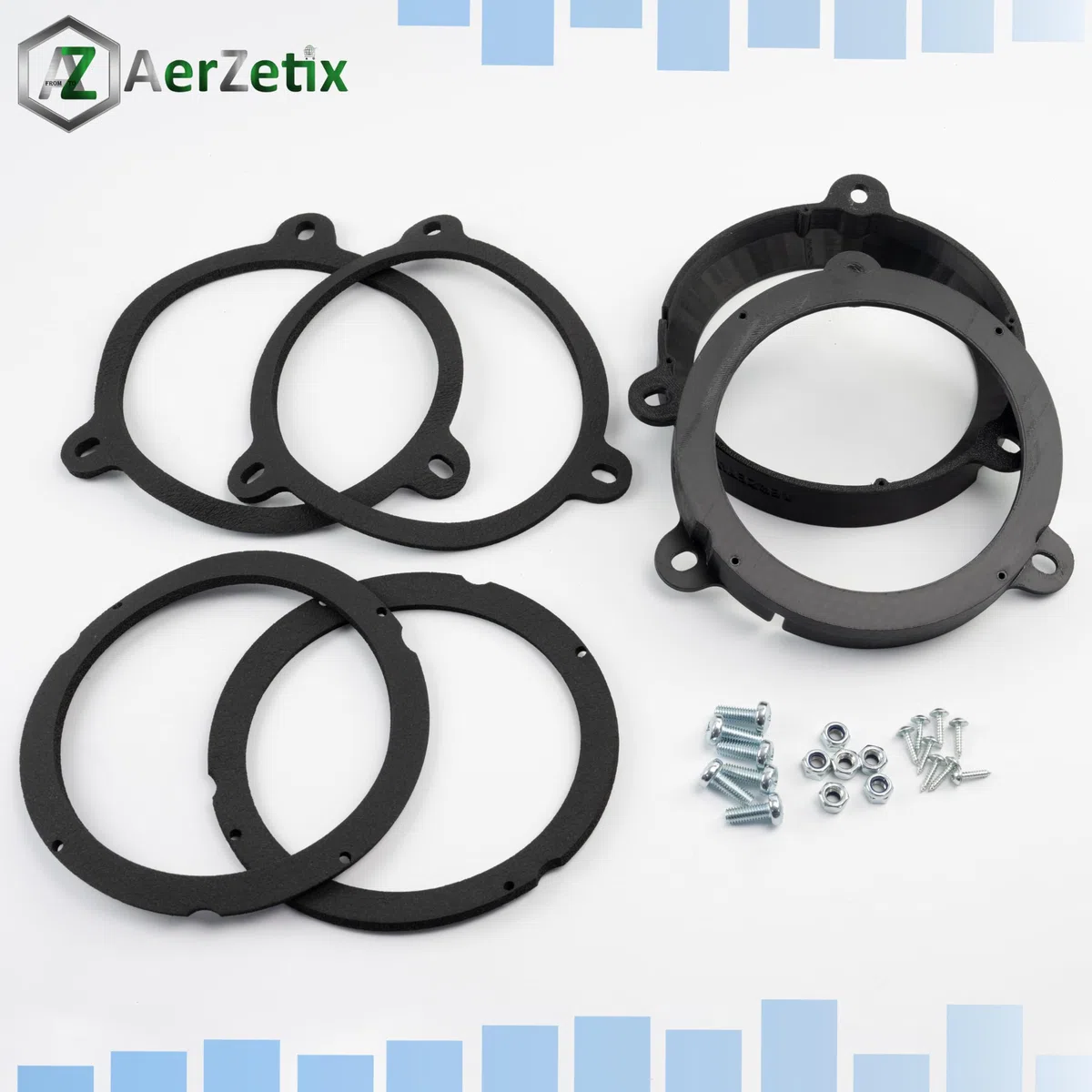 AERZETIX - Kit de 2 adaptadores/Soportes Altavoces Ø130 mm | Compatible con Renault Wind E4M (Puertas Delanteras), Mégane III, Dacia Logan Sandero (Delantero y Trasero), Sandero II (Trasero)