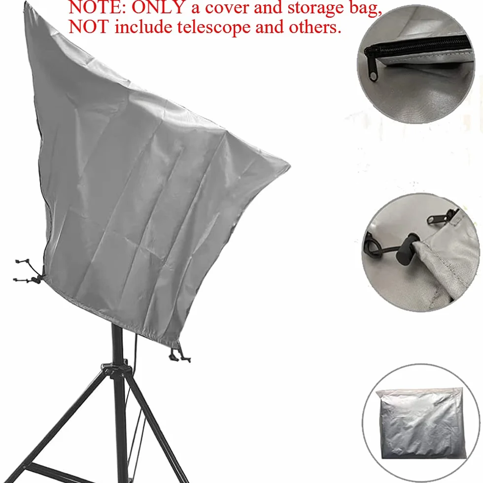 Funda para telescopio, impermeable, tela Oxford 420D, para exteriores, a prueba de polvo, para exteriores, con cordón ajustable (M: 100 x 75 cm)
