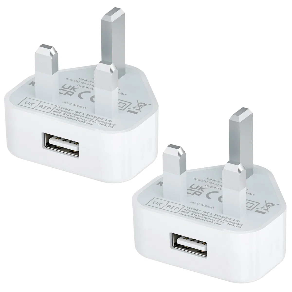 Enchufe USB del Reino Unido, enchufes de cargador USB de 5 W con puerto USB, cabezal de carga compacto con IC inteligente de 5 V, 1 amperio, compatible con iPhone 13, 12, 11, SE, XS, XR, X, 8, 7, 6, 5