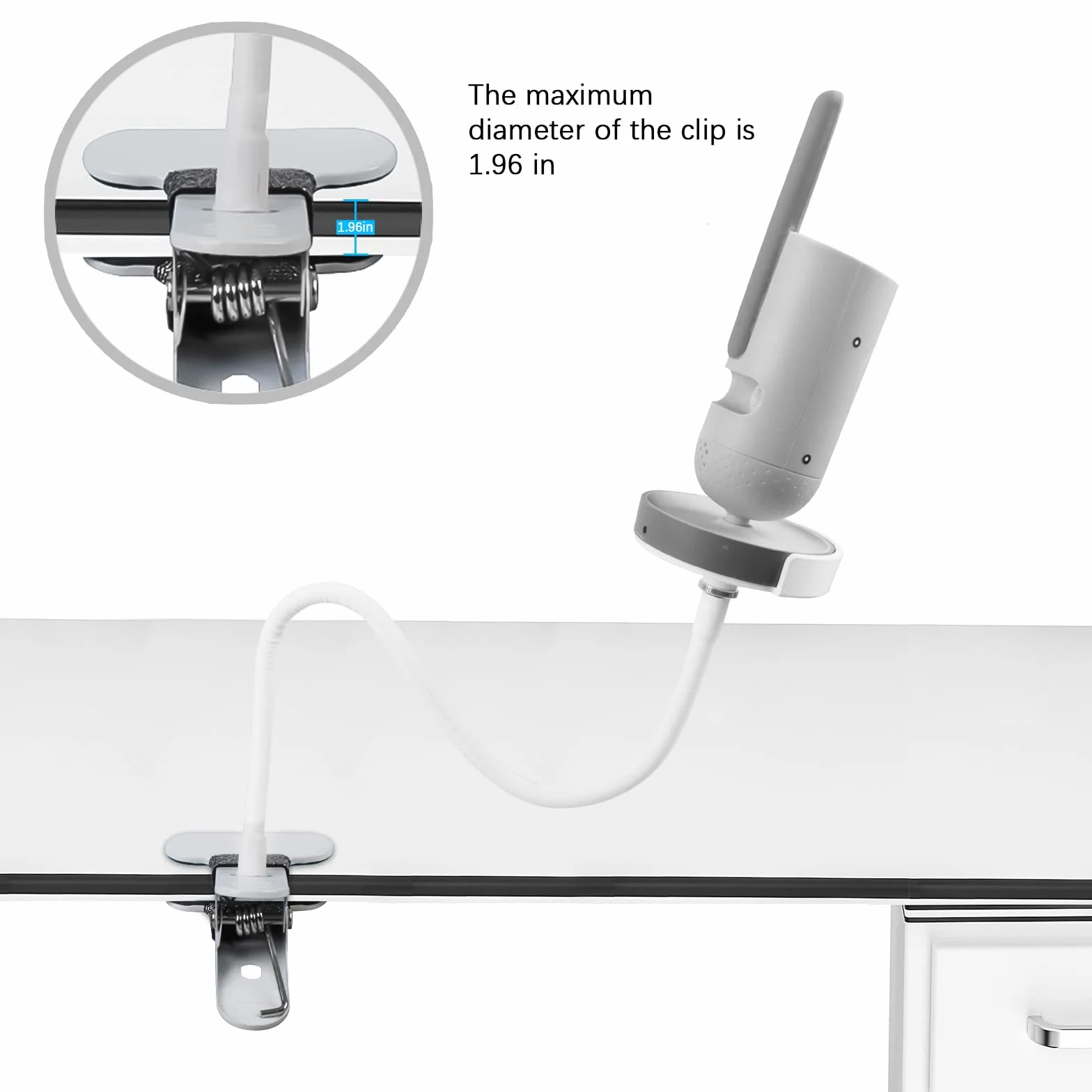 BECEMURU Soporte para monitor Philips Avent Connected SCD951/26 SCD973/26 SCD923/26 SCD923/26, soporte flexible con clip para monitores Philips Avent Connected