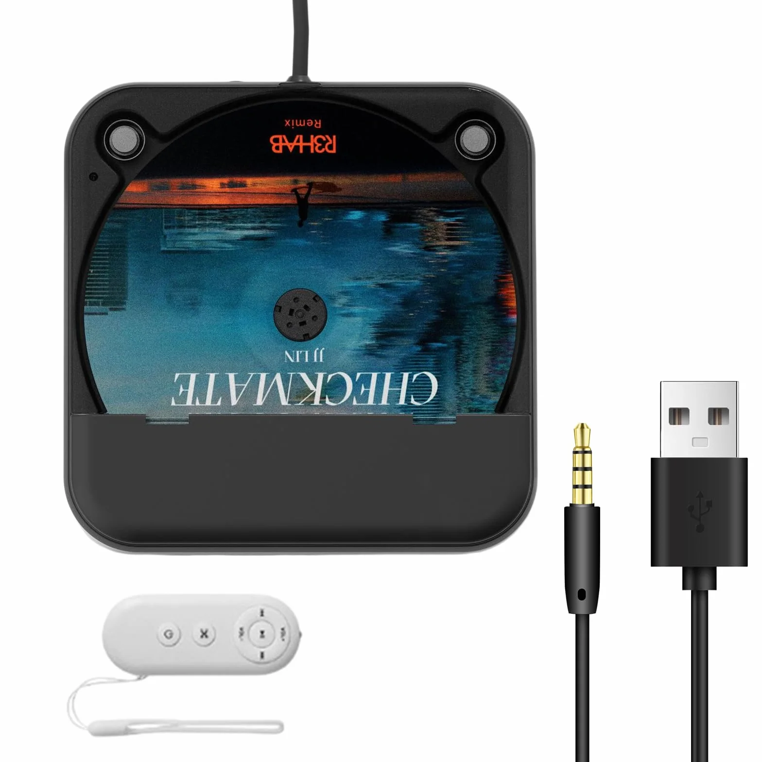 Reproductor de CD para coche con puerto USB/AUX, reproductor de CD externo universal compatible con radio de coche, reproductor de CD para vehículos, ordenador portátil, PC, TV, con cable AUX, color