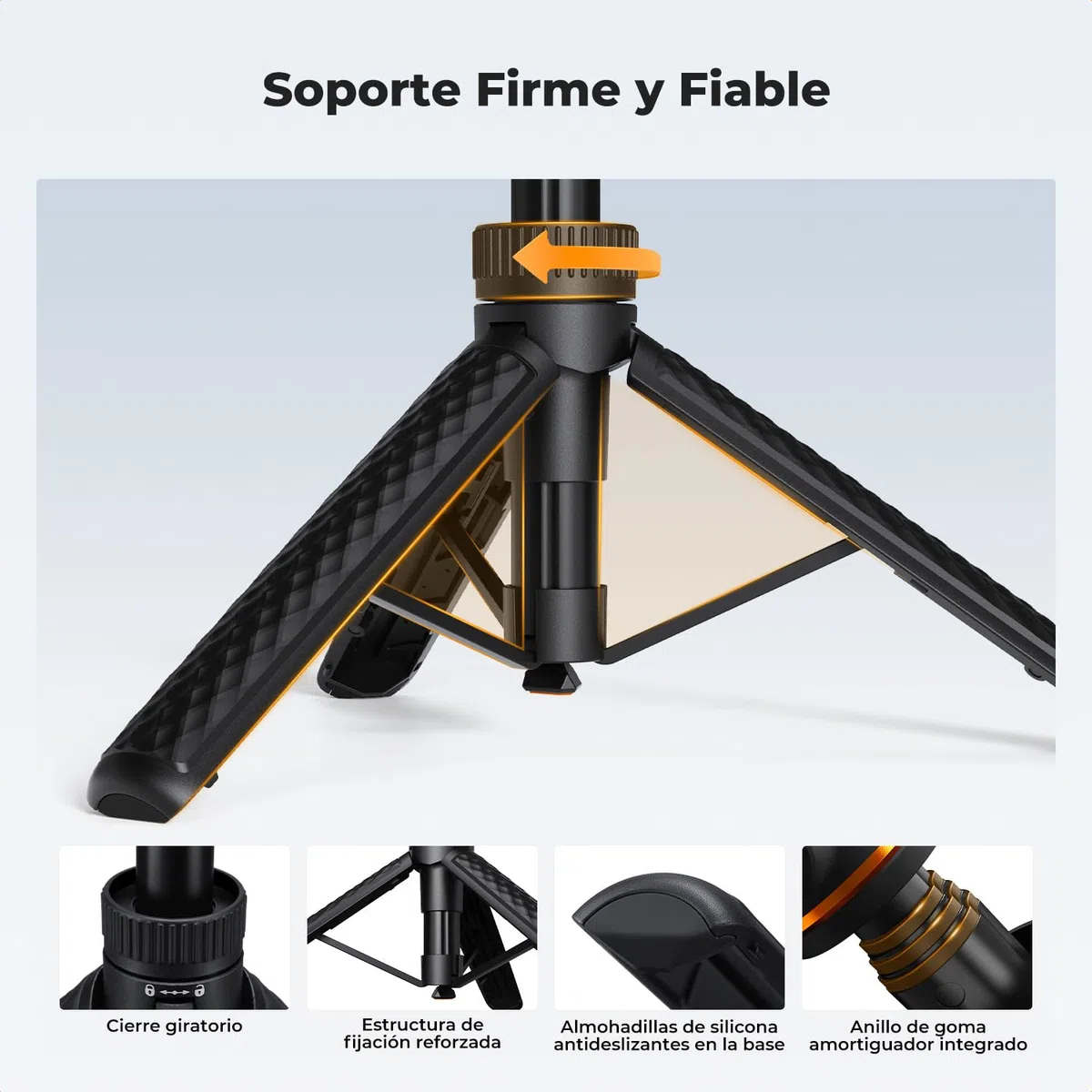 K&F CONCEPT MS71 Palo Selfie 65CM, Mini Trípode Abre con Un Solo Clic, Trípode para Móvil con Rótula Esférica y Zapata Fría Compatible con dji Osmo Pocket 4/3, Action 5 y GoPro 13/12