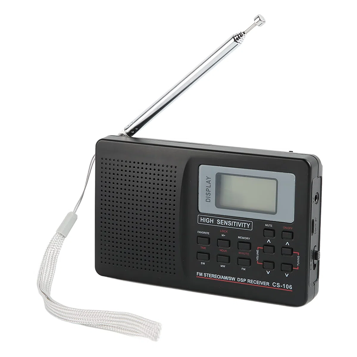 Radio Digital AM FM SW, Radio Portátil de Corta con Pantalla de Número de Banda, Función de Memoria, Compatible con Almacenamiento de 88 Canales, Radio de Bolsillo con Teclas de Retroiluminación