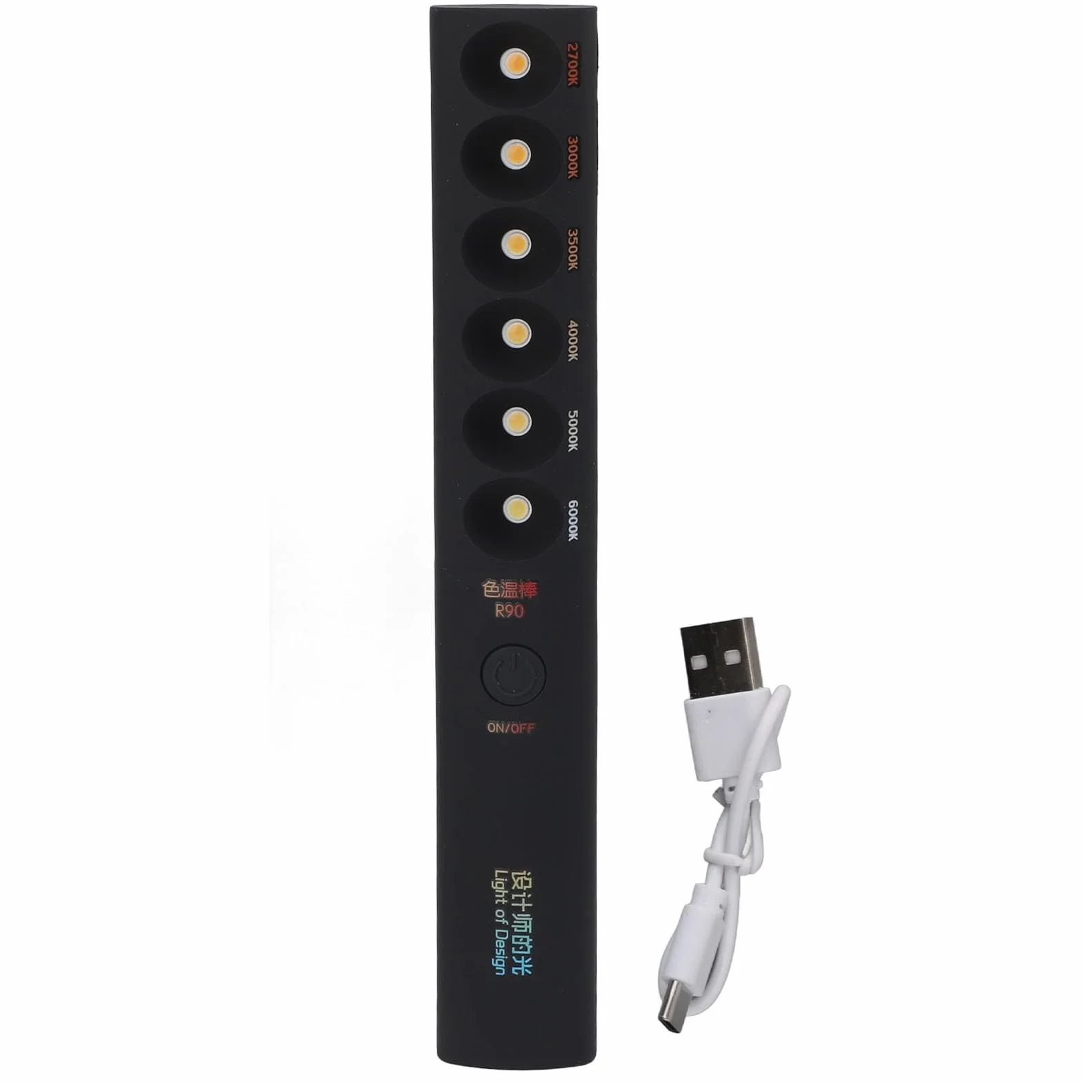 Luz de Imagen Portátil Profesional Profesional 6 Modos de Temperatura de Color Palo de Luz para Iluminación Diaria, Varita de Video Recargable para Diseñadores Profesionales