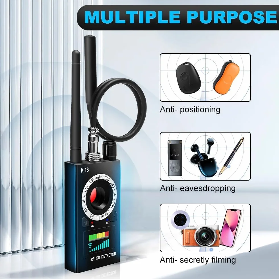 Detector inalámbrico de cámara oculta, detector antiespionaje, detector de errores, dispositivo de escáner de detector RF, detector GPS para rastreador GPS, dispositivo de escucha, buscador de