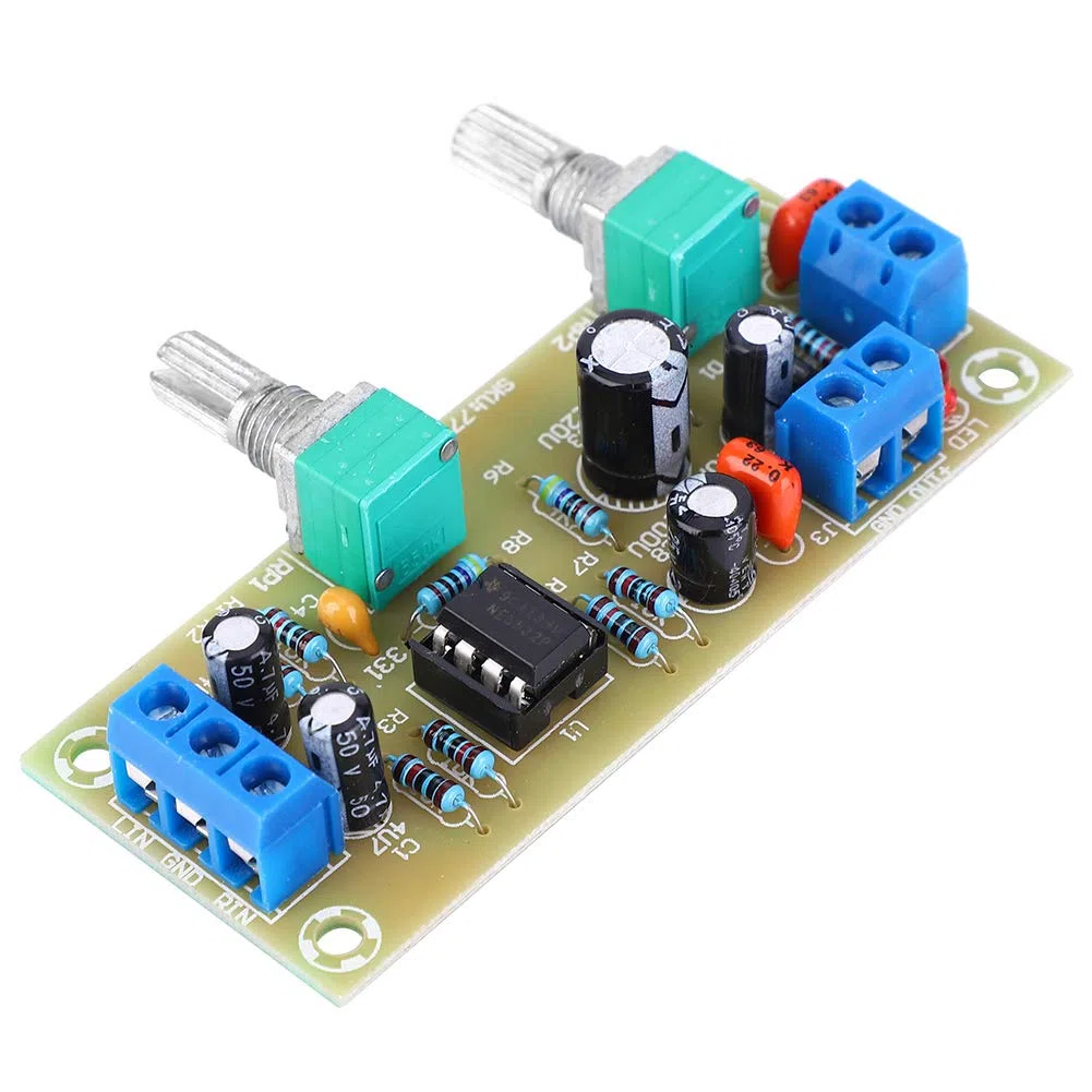 Placa de Preamplificador, Filtro de Paso Bajo de Subwoofer Control de Volumen Módulo de Placa de Preamplificador DC10-24V