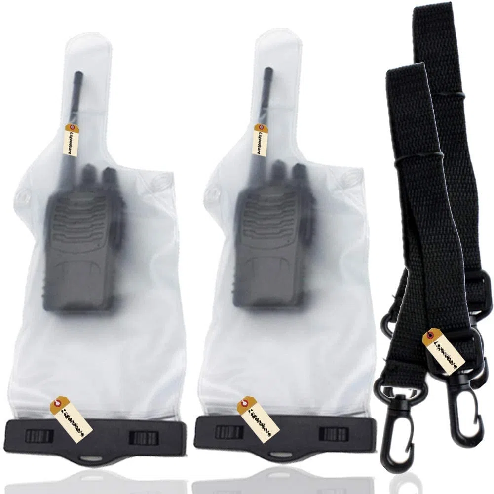 Lsgoodcare 5 fundas portátiles para radio bidireccional, impermeables, a prueba de lluvia, 5 pulgadasx13.8 pulgadas, color blanco