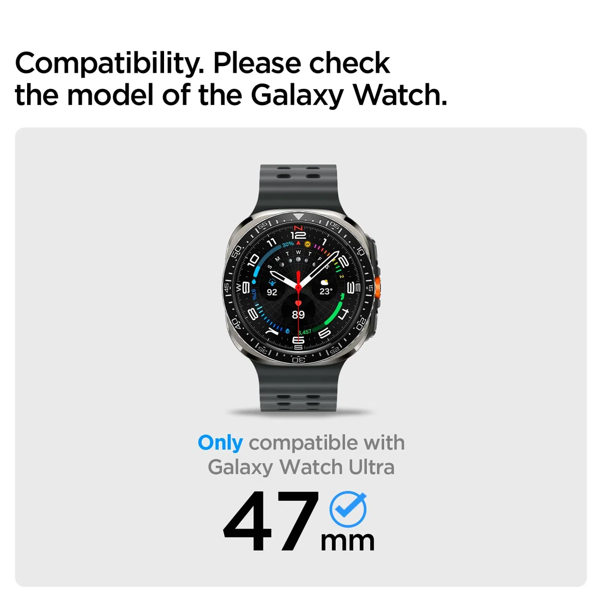Spigen Funda y Correa Rugged Armor Pro Compatible con Samsung Galaxy Watch Ultra 47mm (2025/2024) - Negro Mate