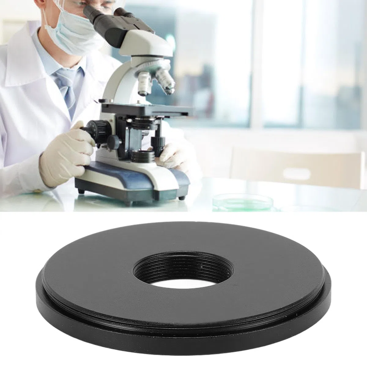 Anillo Adaptador de Lente de Objetivo de Microscopio, Anillo Adaptador de Rosca RMS de Aleación de Aluminio, Accesorio de Cámara para Lentes Macro o Teleobjetivos, Fácil de (62mm)