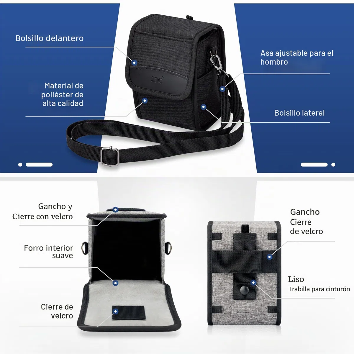 JJC Estuche para Cámaras Digitales Compactas, Bolsa Viaje para Fuji X100VI X100V para Sony a6700 a6500 a6400 con 16-50mm para Canon EOS M50 G1X para Nikon Z30 Z50 para GRIII para Leica SOFORT2, Negro