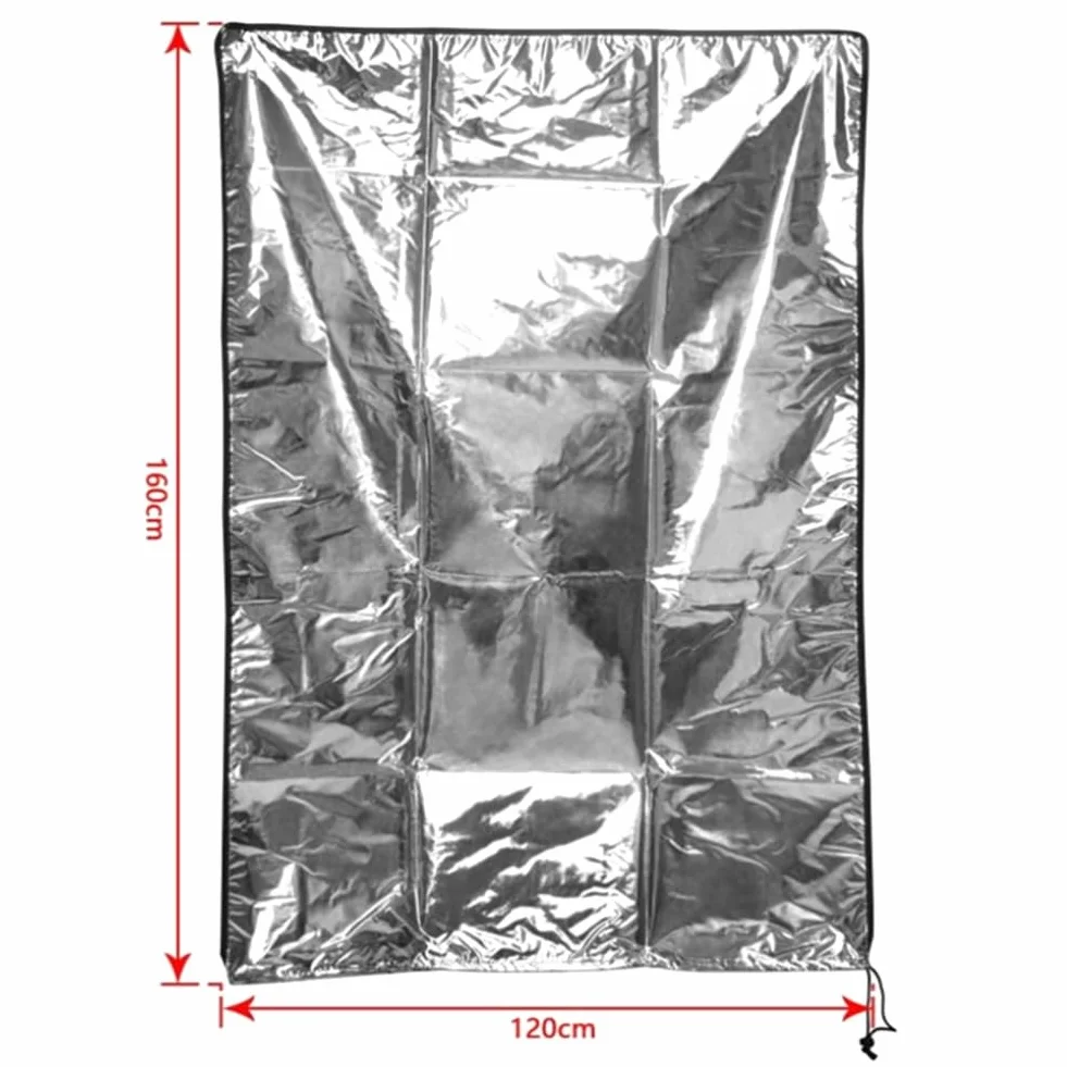 protectora telescópica con banda de fijación, tu telescopio de la humedad y la humedad, 47 x 63/160 x 120 cm, plata
