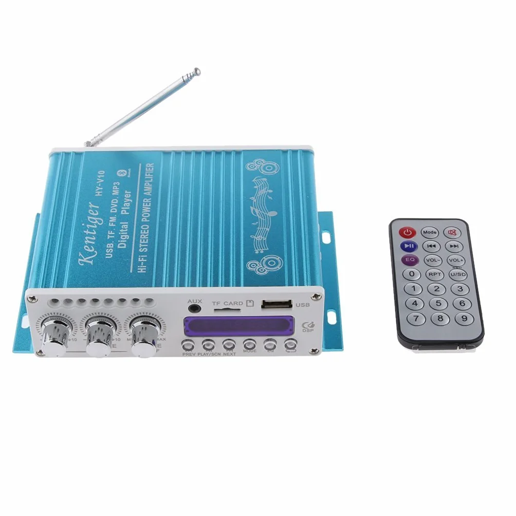 Mini Bluetooth estéreo de Alta fidelidad de Audio Amplificador AMP Bass Booster MP4 12V de la Ayuda FM / MP3 / TF/USB/DVD para Coche de la Motocicleta del Coche automático de CD DVD