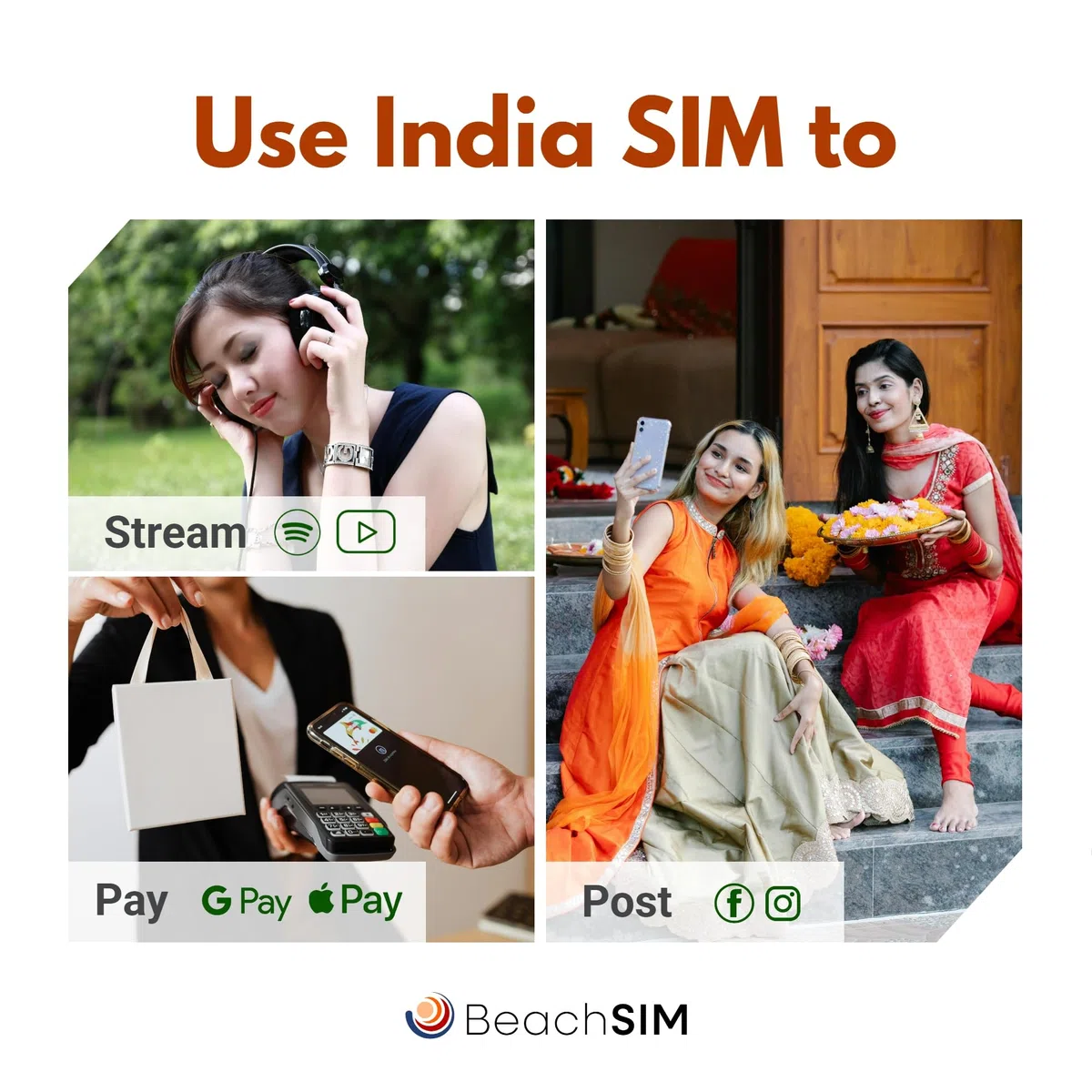 Tarjeta SIM India 30 dias. 5GB de Datos a velocidades 4G/5G. Solo SIM de Datos prepago. Activación rápida. Fácil Recarga. Funciona en Dispositivos iOS y Android.