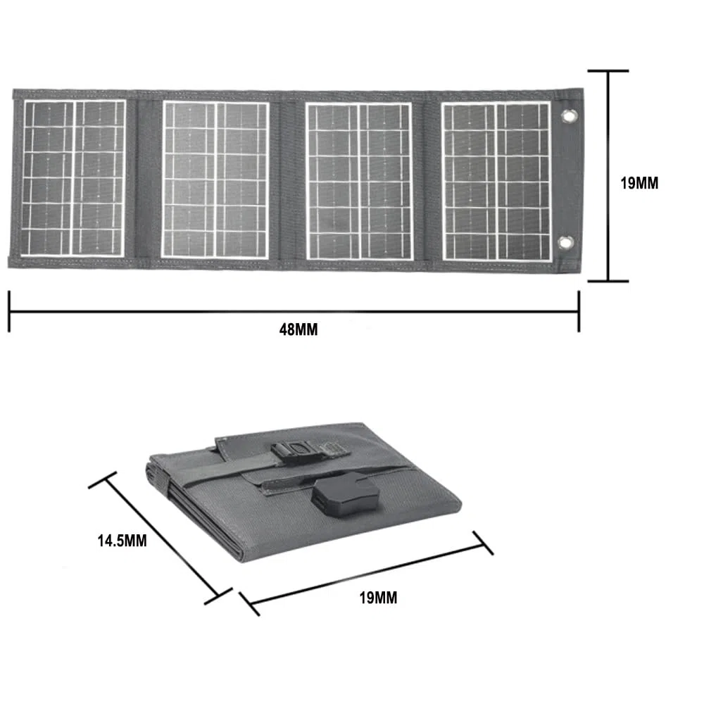 Panel Solar 30W, Cargador Solar Portátil (USB-A) 18V/3.6A de Carga Rápida, Compatible con Teléfono, Power Station, 24% Eficiencia, IPX4 Impermeable, para Camping y Emergencia Apagones