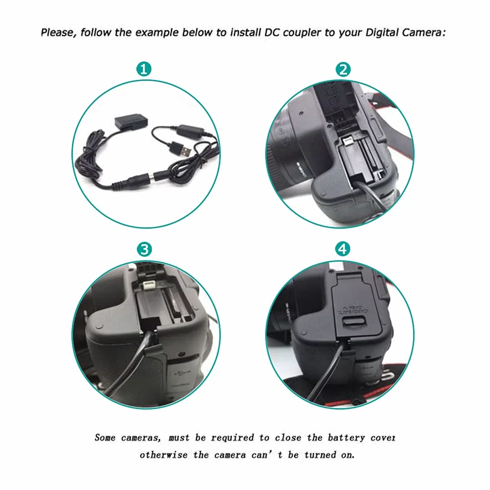 DMW-DCC8 Adaptador USB-C Acoplador de batería simulado Kit de Adaptador PD Reemplazo de batería DMW-BLC12 para Panasonic Lumix DMC-FZ300 FZ1000 GH2 G5 G6 G7 G80 G81 G85 G90 G95
