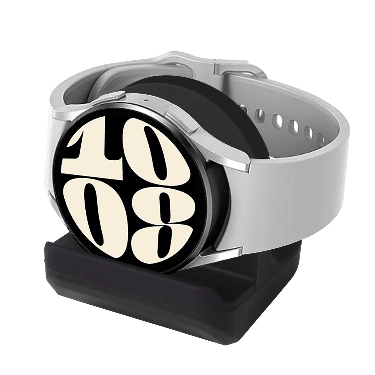 Soporte Compatible con Samsung Galaxy Watch 7 40,44mm/Fe/6 40,44mm/6 Classic 43,47mm/5/5 Pro/5 (Pro) Golf Edition, Soporte de Silicona Antideslizante con Ranura para Cables