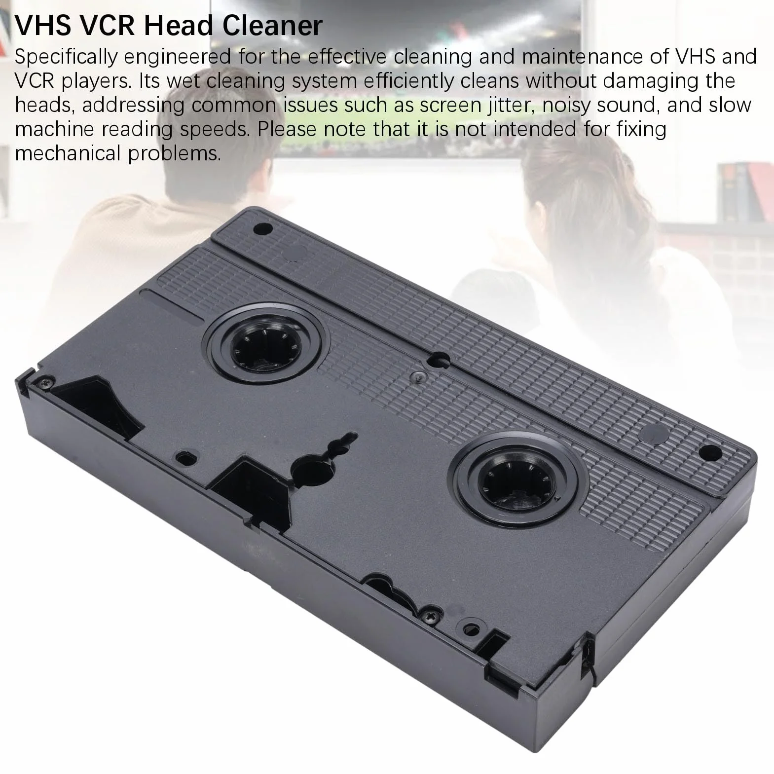 ciciglow Cleaner de Cabeza VHS/VCR, Limpiador de Cabezales de Cassette de Tecnología Húmeda, Kit de Limpieza de Cabeza de Video Segura Reutilizable para VCR VHS Player