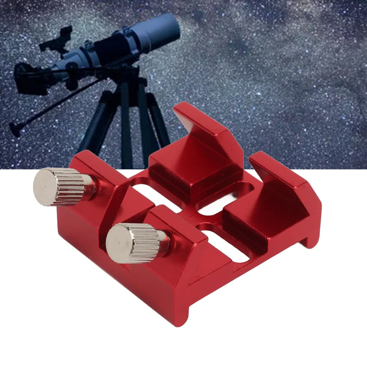 Base Universal de Cola de Milano para Buscador, Soporte de Montaje de Telescopio óptico de Aleación de Aluminio, Placa de Ranura de Cola de Milano de Montaje de Telescopio (Rojo)