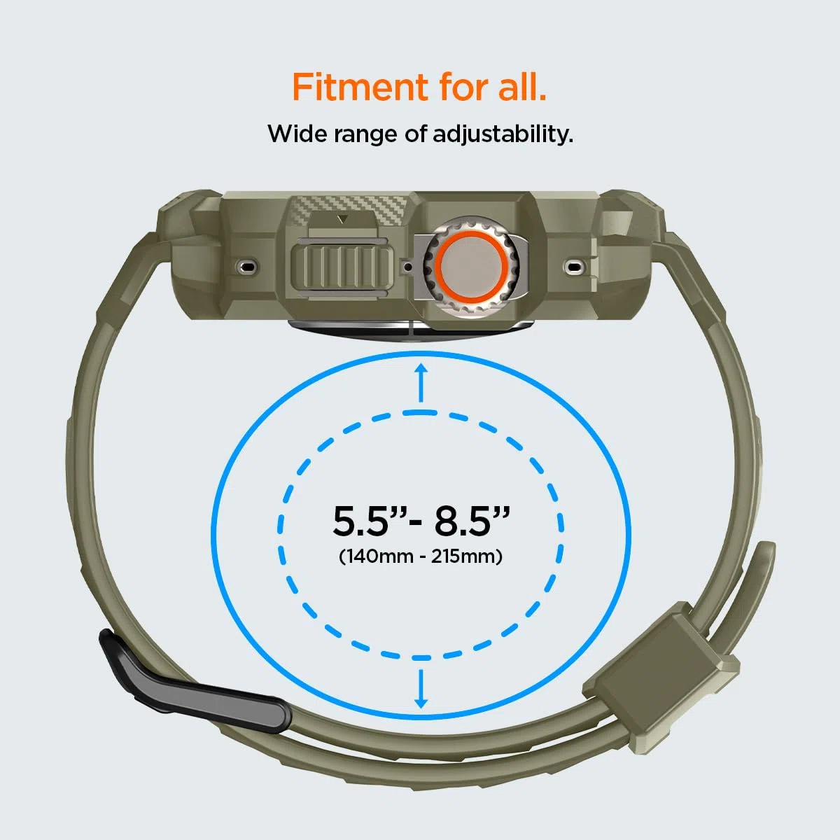 Spigen Rugged Armor Pro - Funda con correa compatible con Apple Watch Ultra 2 de 49 mm y Apple Watch Ultra de 49 mm