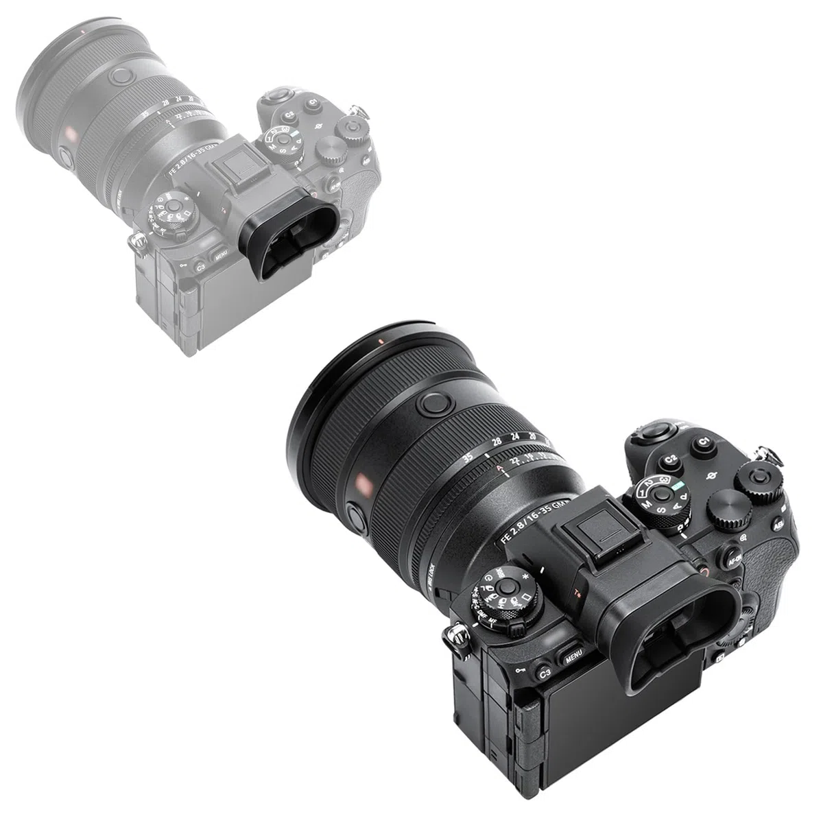 Ocular de Silicona Suave Tipo Extendido para Sony A1 A1II A9III A7RV A7SIII A7IV A7V ILCE-1 ILCE-1M2 ILCE-9M3 ILCE-7RM5 ILCE-7SM3 ILCE-7M4 ILCE-7M5 Reemplaza Sony FDA-EP19 FDA-EP21 Eyecup
