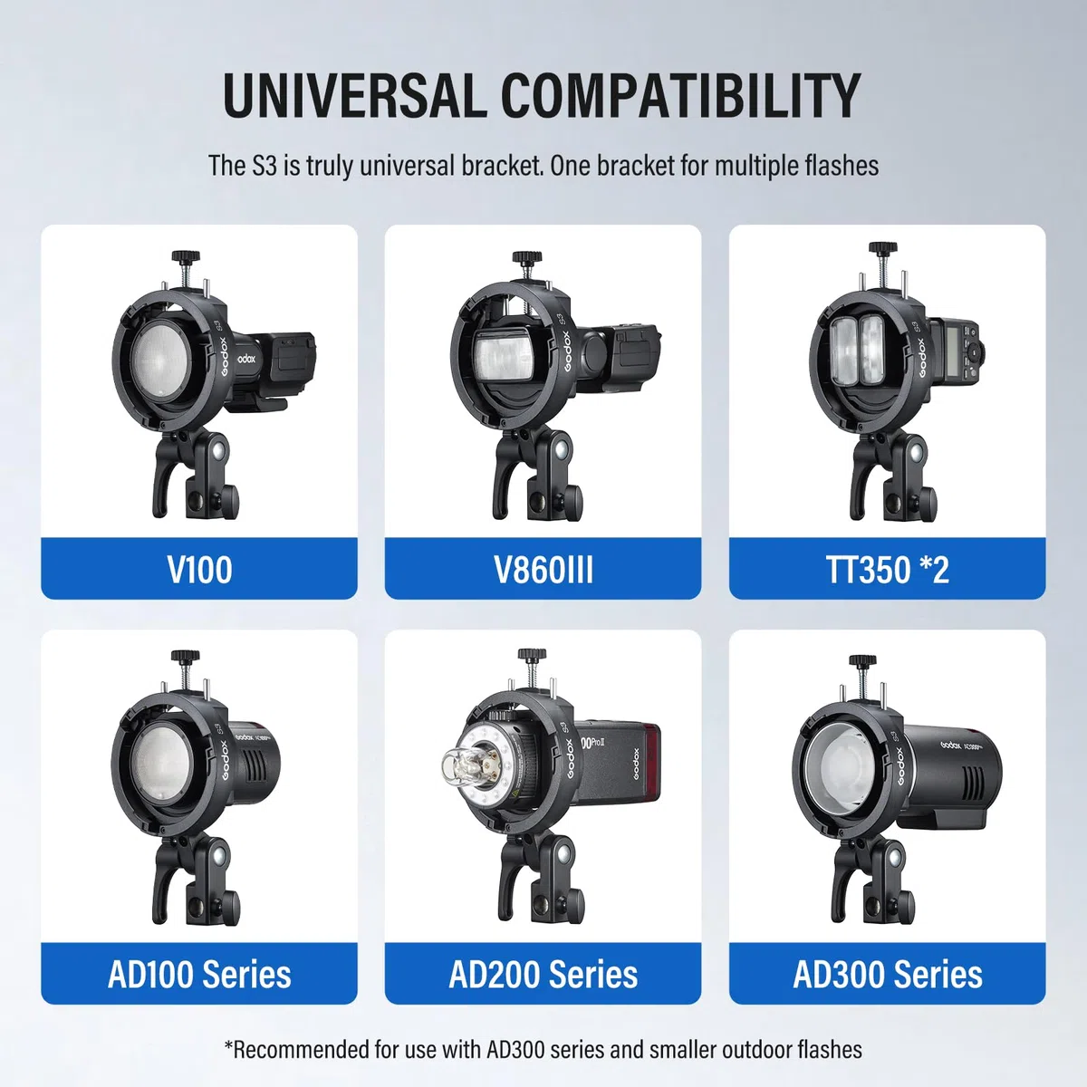 Godox S3 Speedlite soporte, tipo S soporte para flash