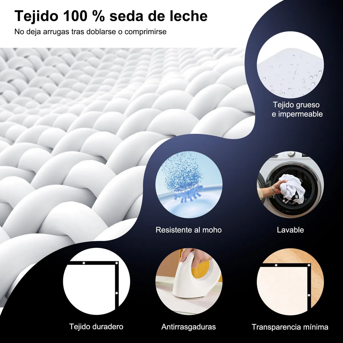 HOPFROG 100 Pulgadas Pantalla Proyector Portátil, Tela de Seda de Leche Lavable y Antiarrugas, 16:9 4K HD Doble Cara Plegable para Camping Exterior y Cine en Casa, Fácil Instalación con Ganchos