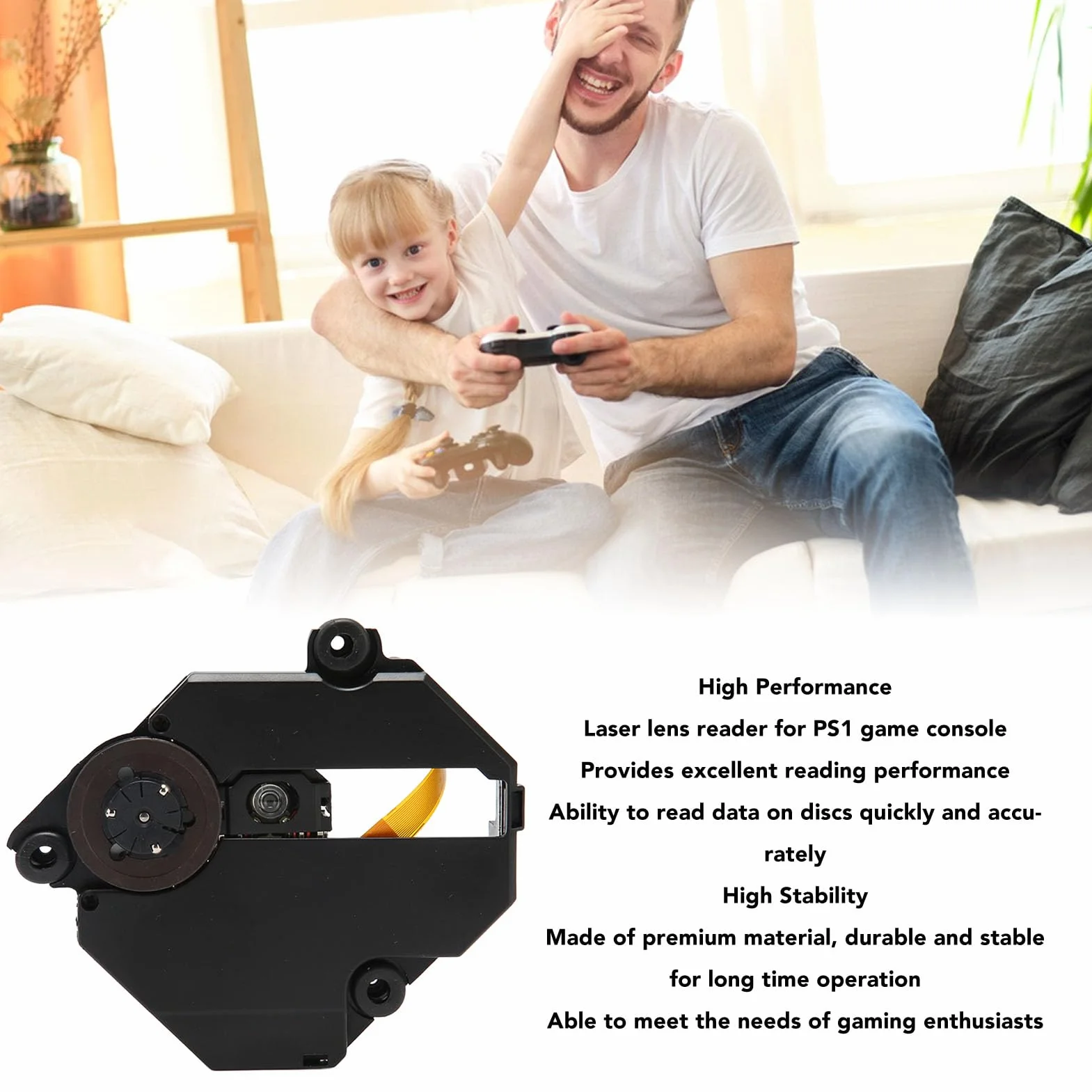 Lente Receptora Láser, Consola de Juegos de Lectura Rápida Reemplazo de Lente Láser óptica Fácil de Usar para Consolas de Juegos (KSM-440AEM)