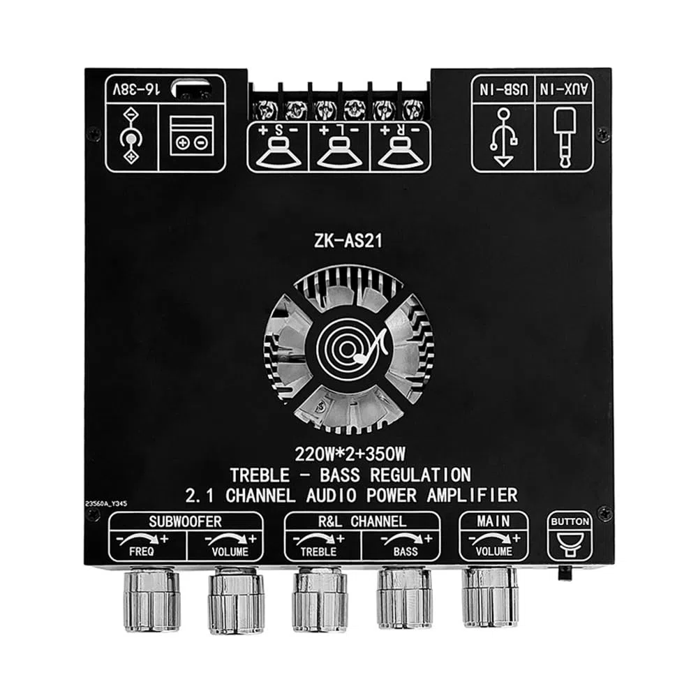 DollaTek 2.1 Placa amplificadora de potencia Bluetooth con chip TPA3255 220W x 2+350W Módulo amplificador de audio con altavoz Bluetooth