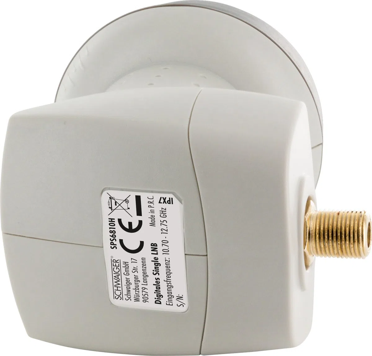 SCHWAIGER 302 Single LNB Low Noise Blockconverter Sun Protect Tapa LNB Digital Resistente al Calor Accesorios para Antenas parabólicas protección contra la Intemperie contactos Dorados Gris Claro