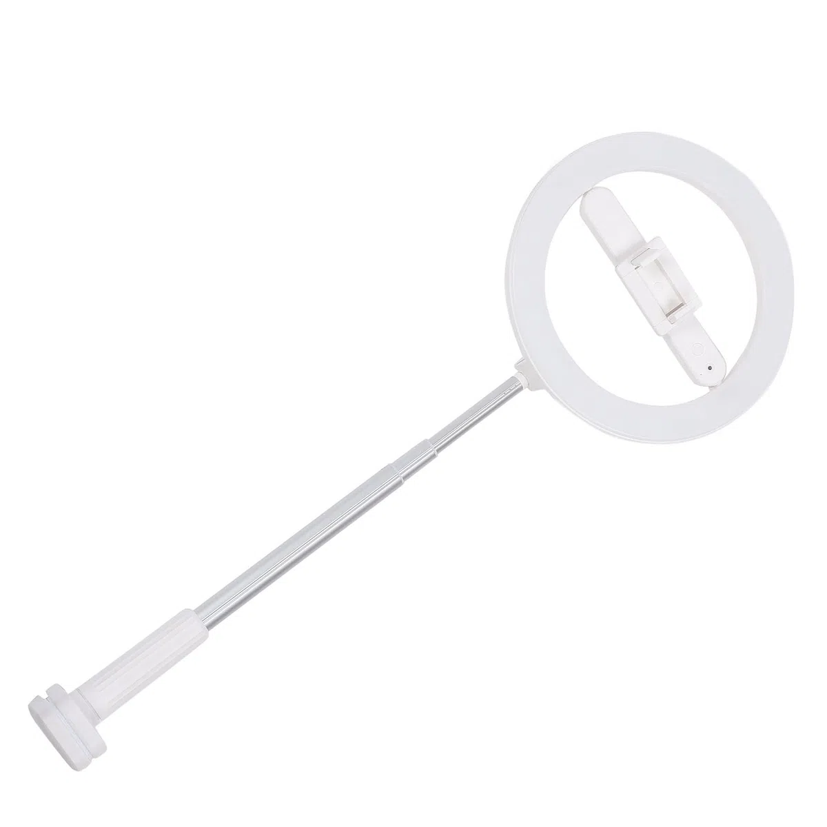 Eujgoov Luz de Anillo LED con Soporte de Abrazadera Ajustable para Grabar Videos Transmisión en Vivo, Luz de Anillo de Selfie para Escritorio Plegable Aleación de Aluminio Portátil Doblado