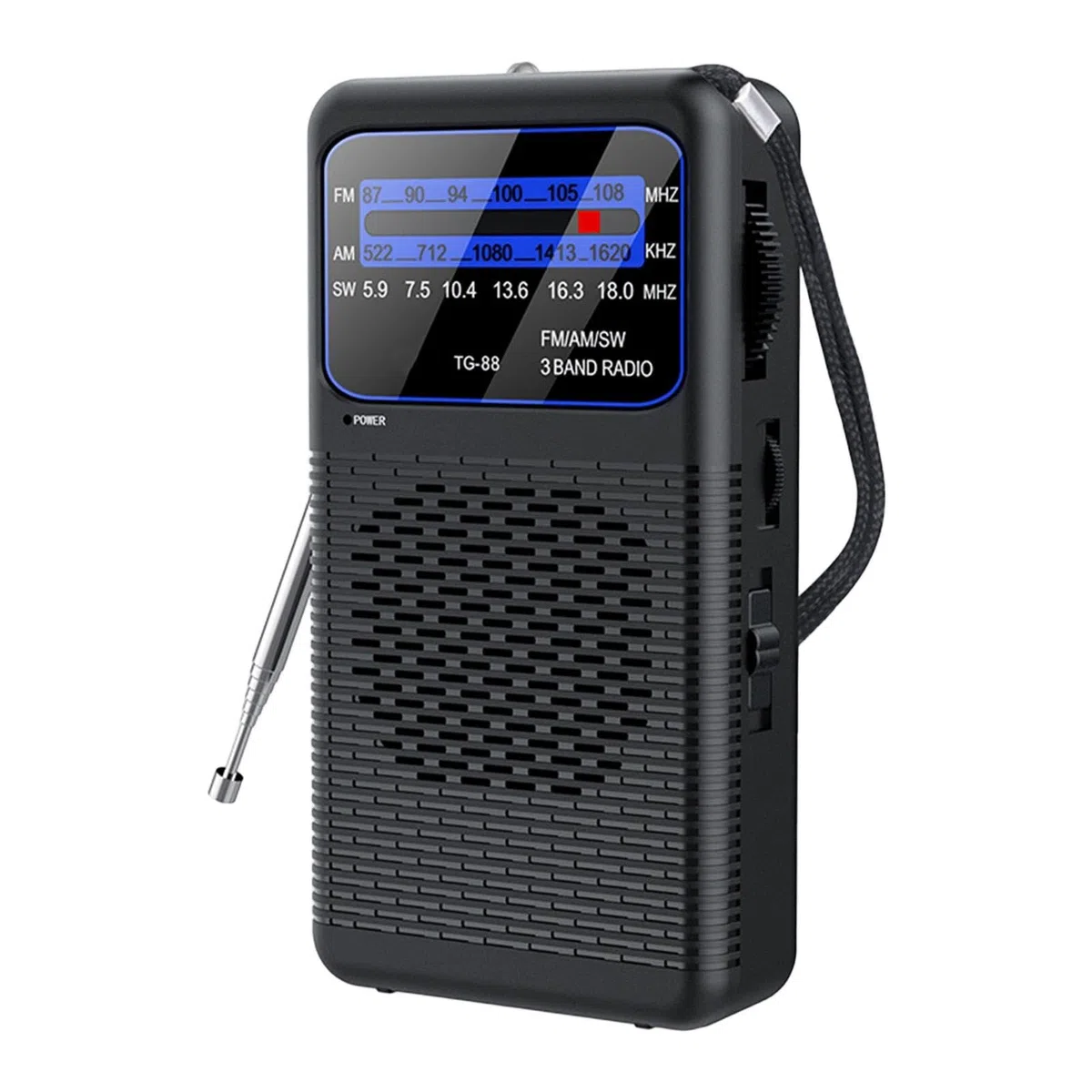 Mini Radio para Hombres Y Mujeres con Linterna LED de Emergencia, Pequeña Y Ligera, 12,9 Cm X 7 Cm, Ideal para Viajes, Dormitorio, Interior Exterior,