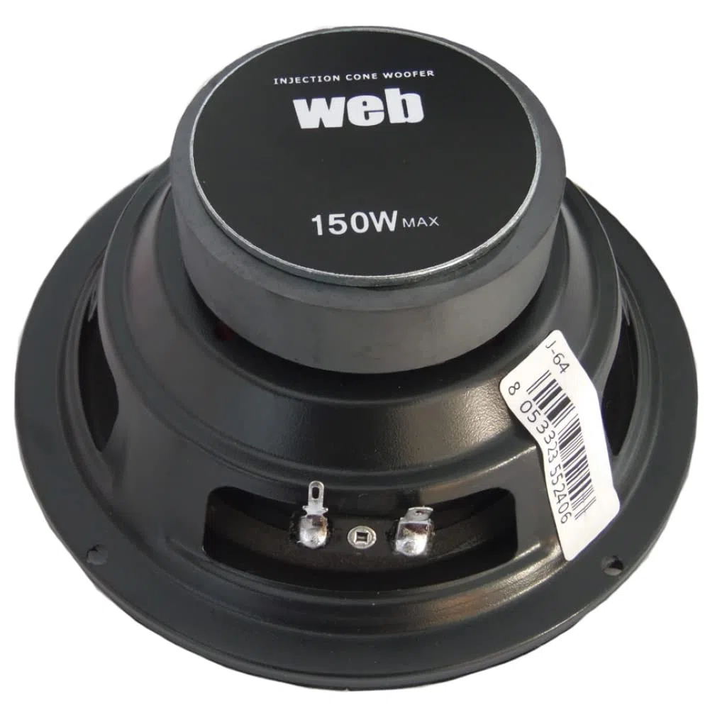 Kit Set para Web J-64 1 Altavoz woofer difusor midbass, 16,5 cm 165 mm 6,5", 75 vatios rms 150 vatios máx, impedancia 4 Ohm, suspensión Blanda, Coche, 1 Pieza